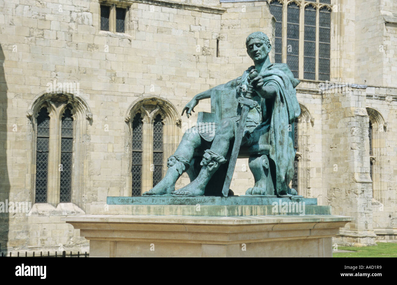 Statue of Emperor Constantine outside York Minster UK Stock Photo Alamy