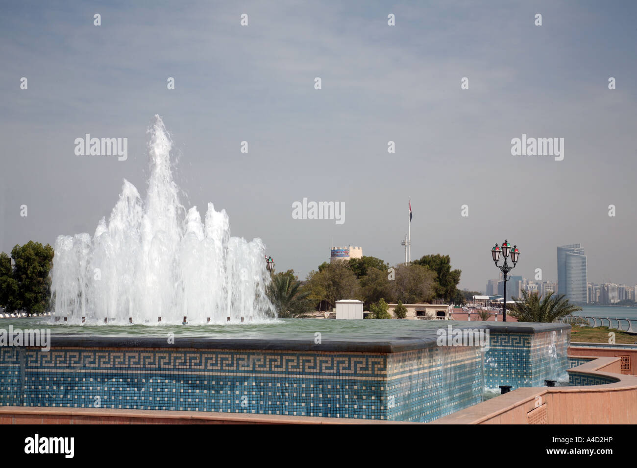 Fountains , Abu Dhabi city, UAE Stock Photo