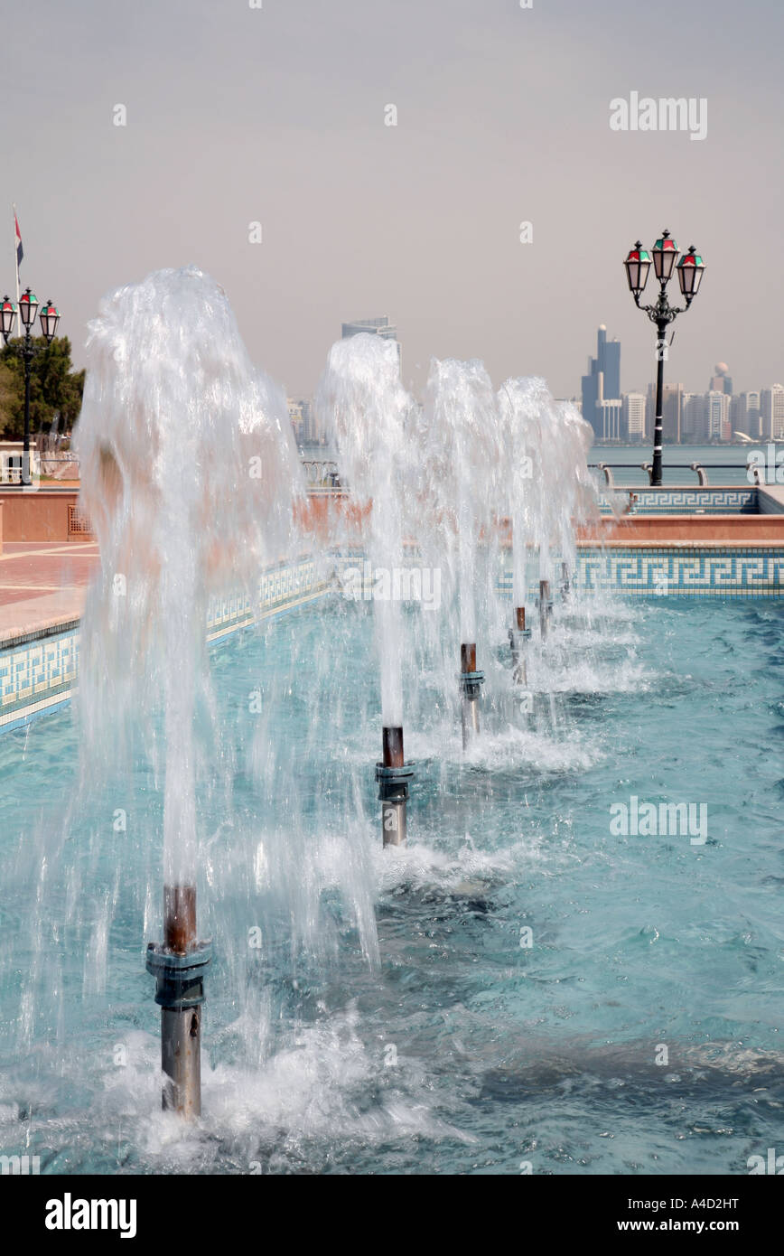 Fountains , Abu Dhabi city, UAE Stock Photo