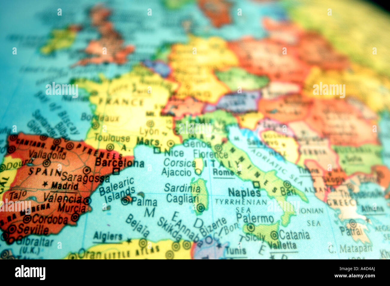 Europe on globe Stock Photo - Alamy