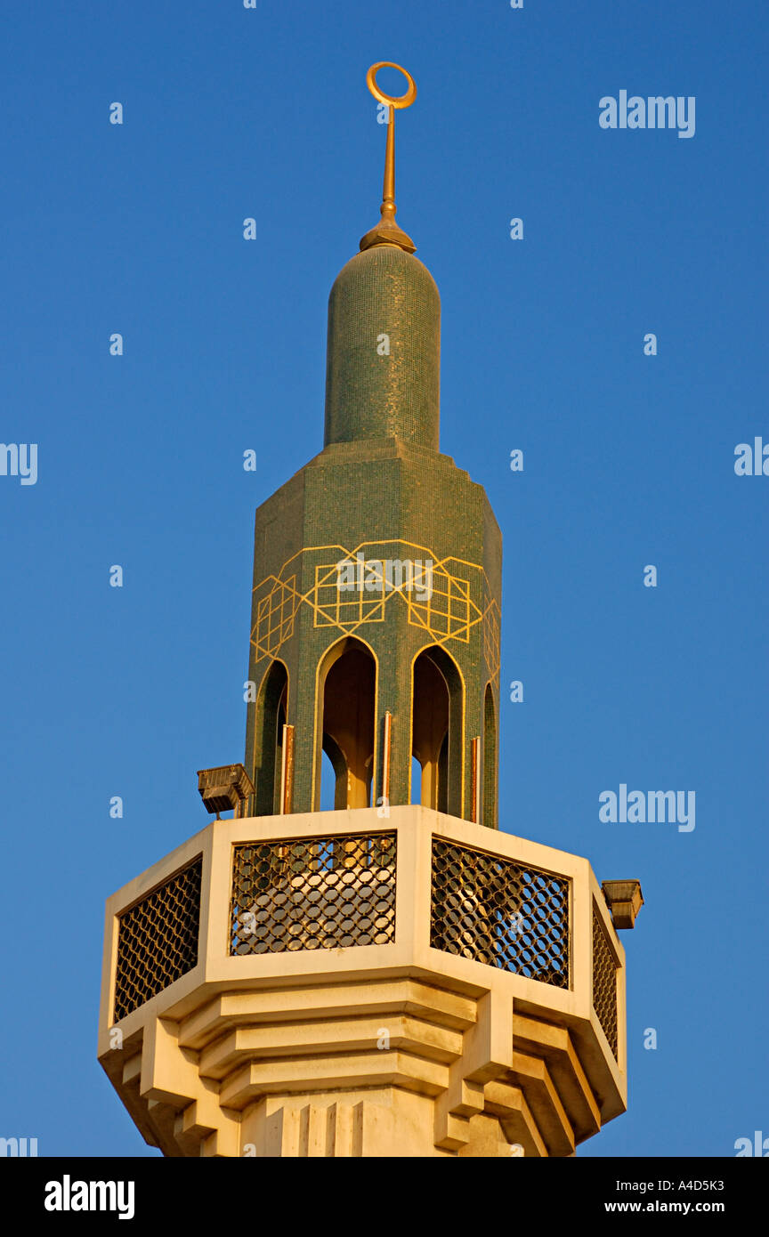Minaret on Airport Road Abu Dhabi UAE Stock Photo