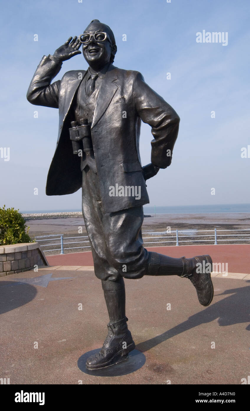Bronze statue of Eric Morecambe on the seafront at Morecambe