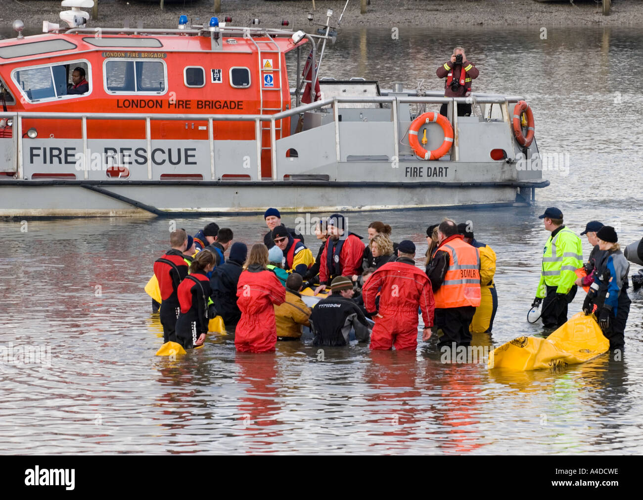 Thames Whale Rescue Attempt - Wandsworth - London Stock Photo