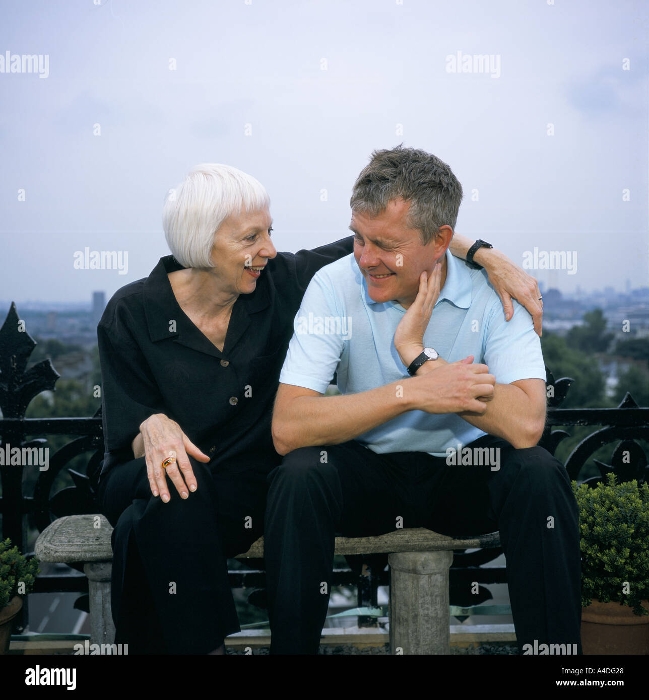 Actress Anna Massey with David Huggins, her son. 2001 Stock Photo