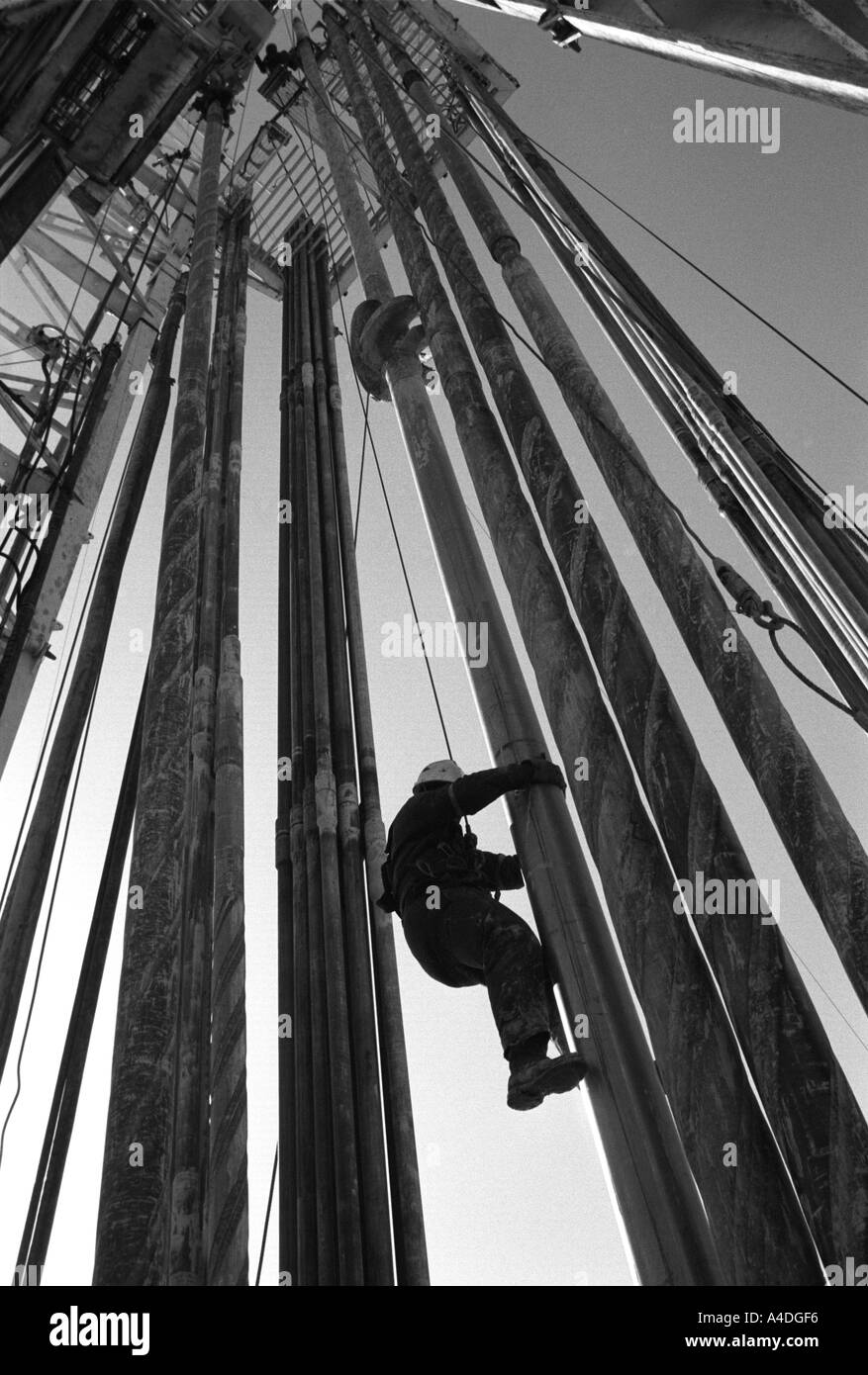 Drilling rig, Dumbar oil fields in the Kirthar National Park, Pakistan Stock Photo