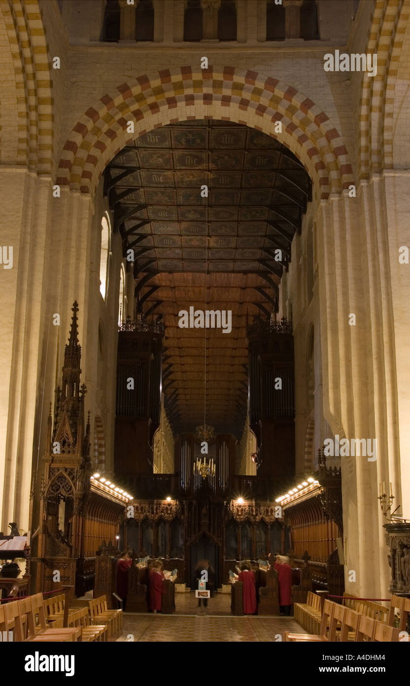 St Albans Abbey transept & Choir Hertfordshire Stock Photo
