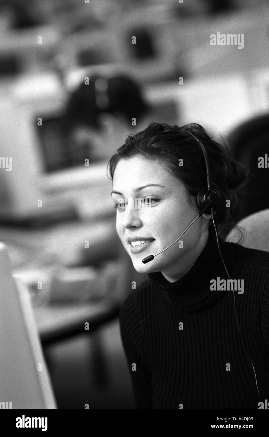 Call centre Black and White Stock Photos & Images - Alamy