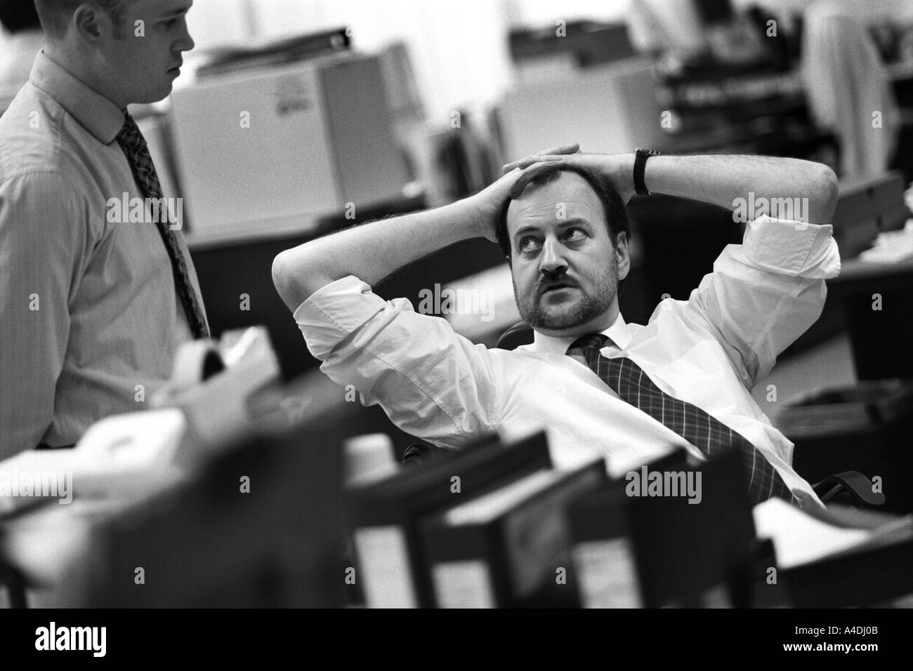 Traders at the International Petroleum Exchange, London, UK Stock Photo