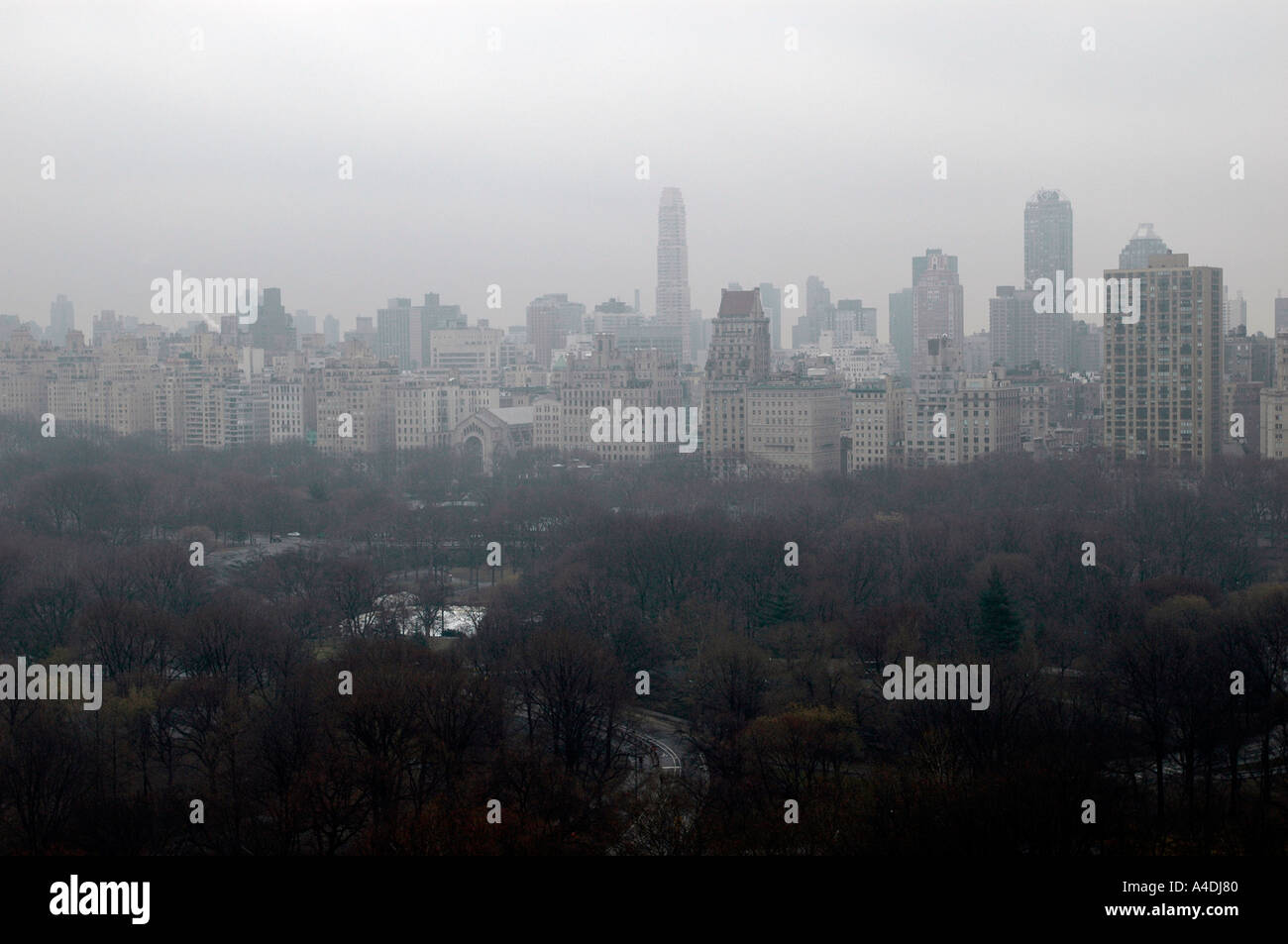View of Central Park and the New York City Upper East Side looking