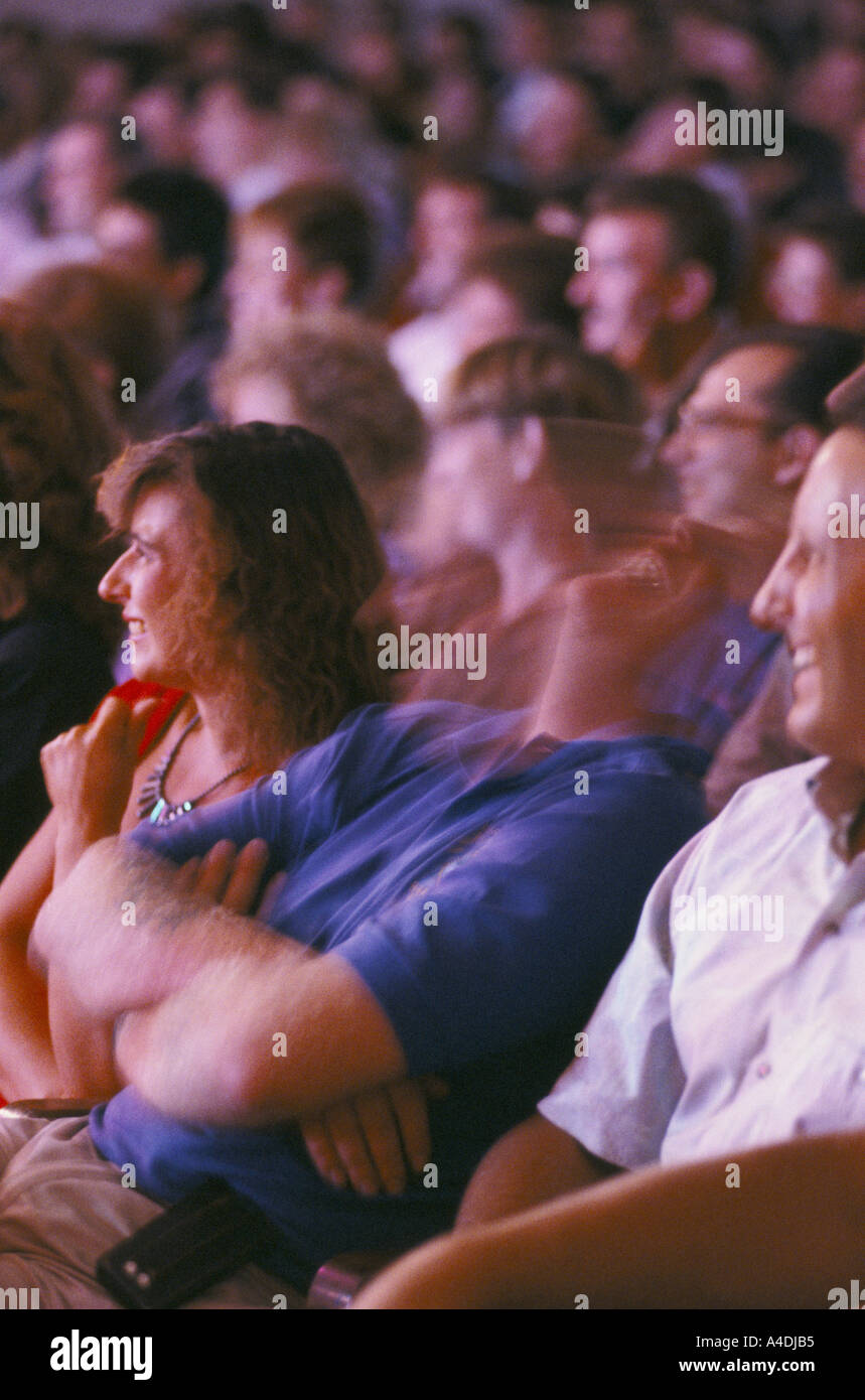 Audience laughing Stock Photo