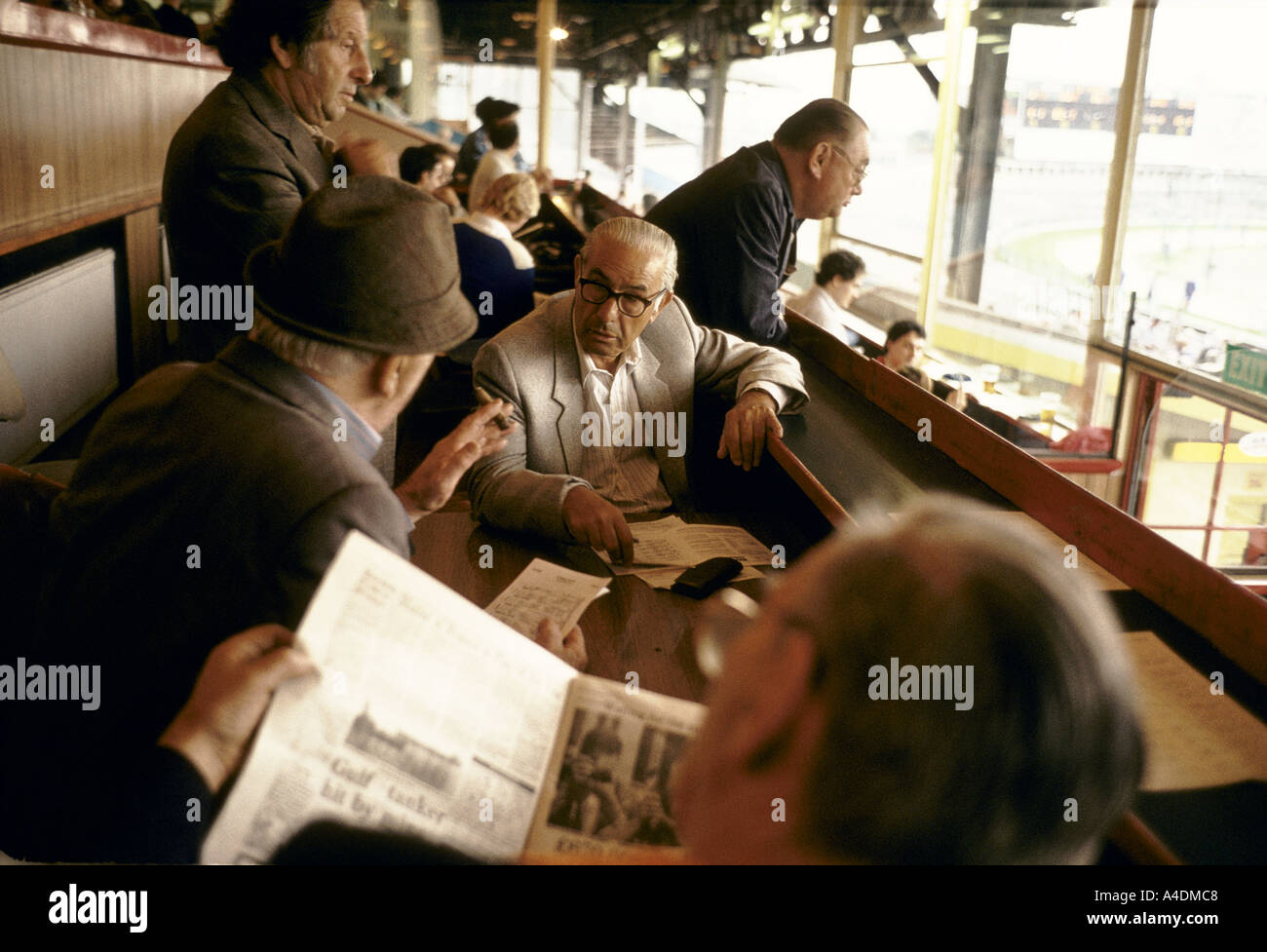 Spectators At The Races Spectators at the dog races, Harringay Stadium, London, UK Stock Photo ...