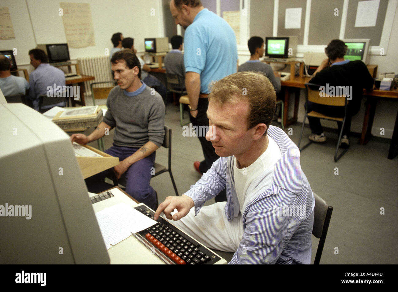 The computer room of the North Sea Camp open prison, Lincolnshire