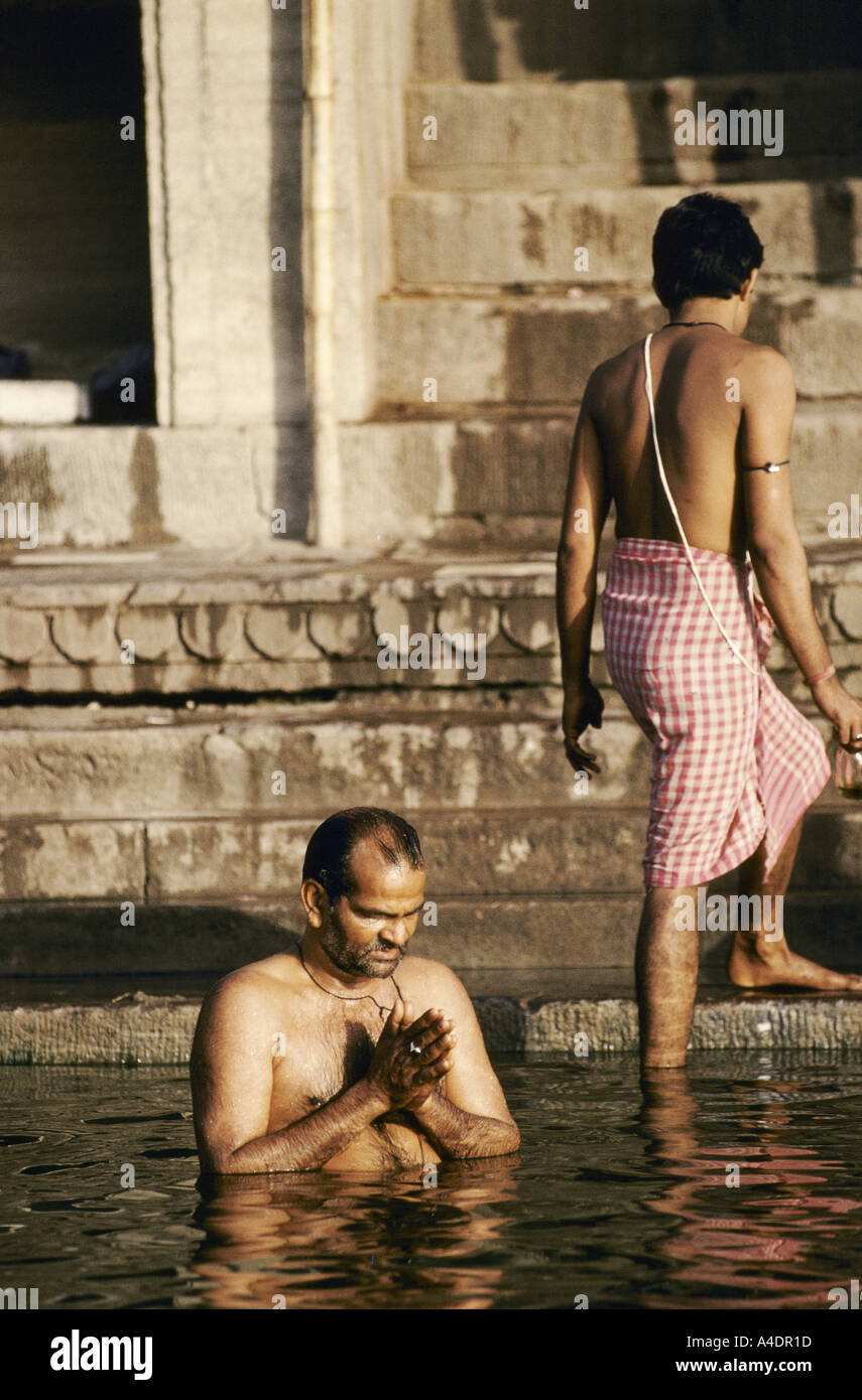 Ritual bathing in the River Ganges, Varanasi, India Stock Photo - Alamy