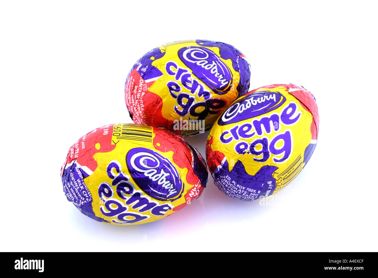 Chocolate easter eggs still life on a white background Stock Photo