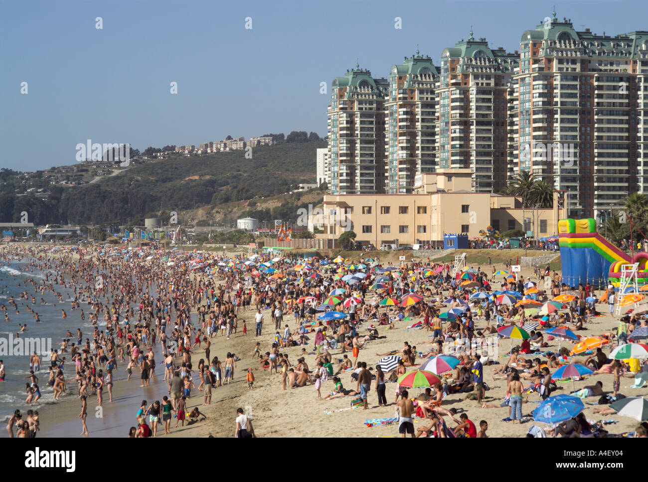 Packed Beach At Vina Viña Del Mar Chile S Premier Beach