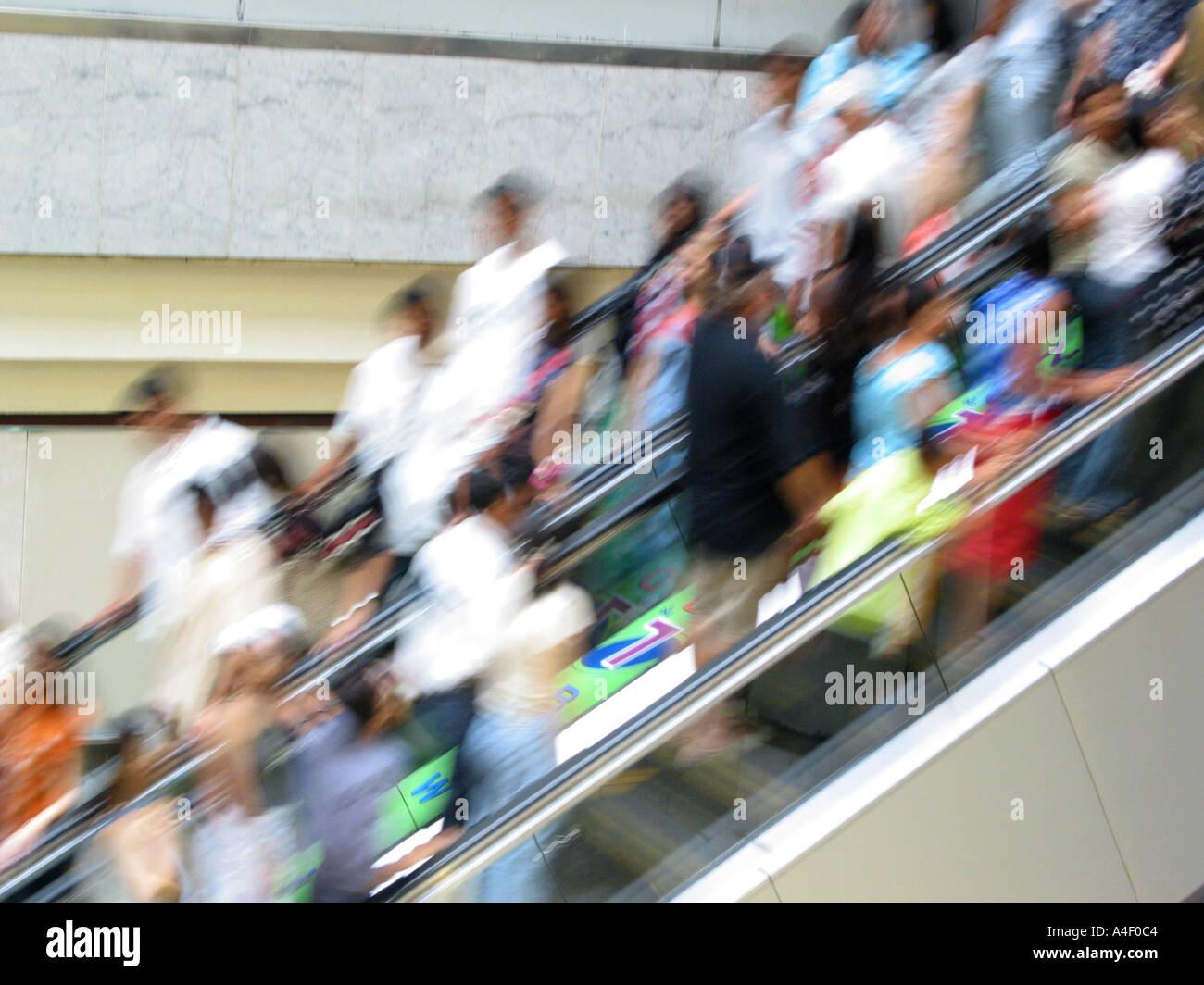 Escalators in Bangkok sopping mall Stock Photo