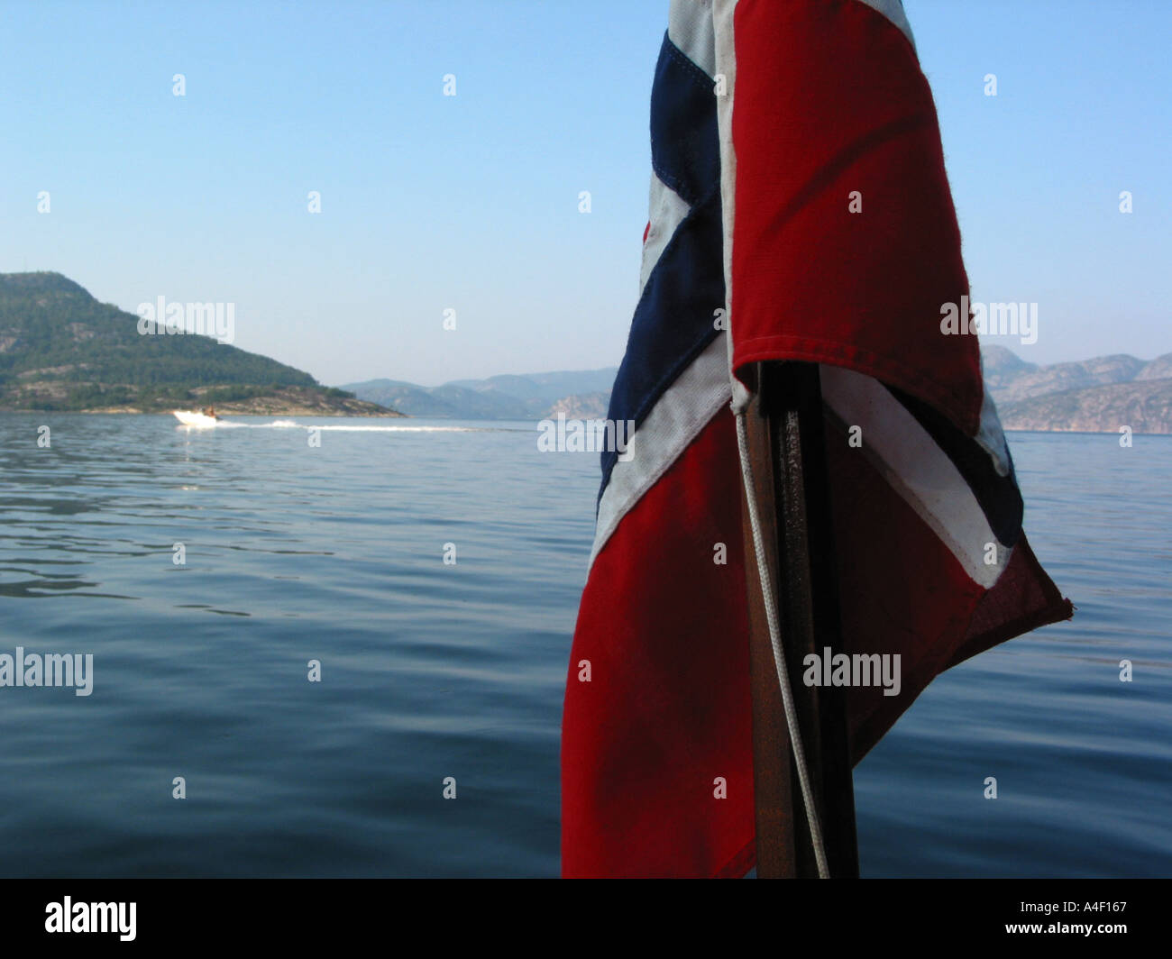 Flag at boats stern Stock Photo Alamy