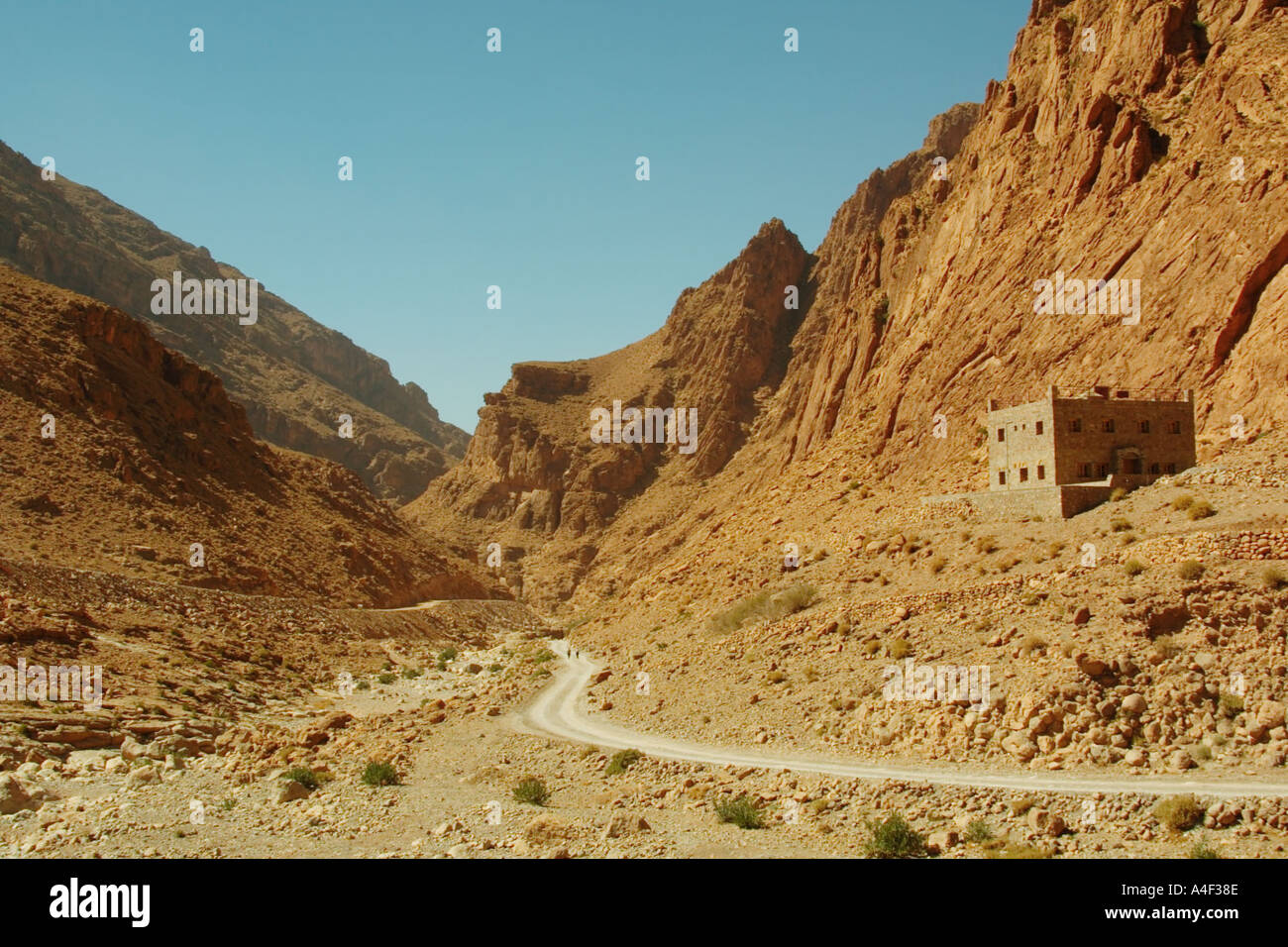 Hiking Path in Todra Gorge Morocco Stock Photo
