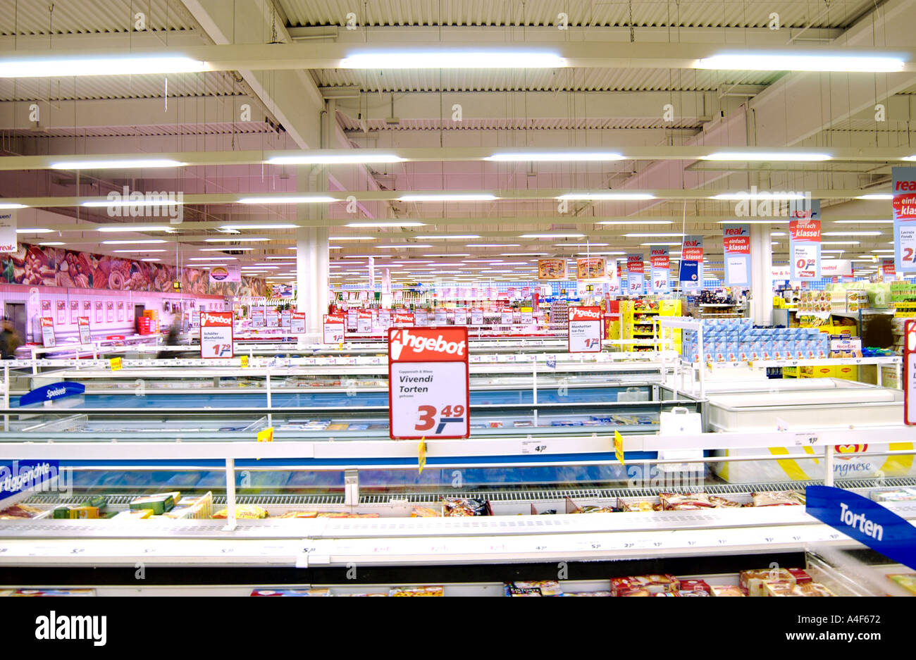 frozen goods in german supermarket Stock Photo Alamy