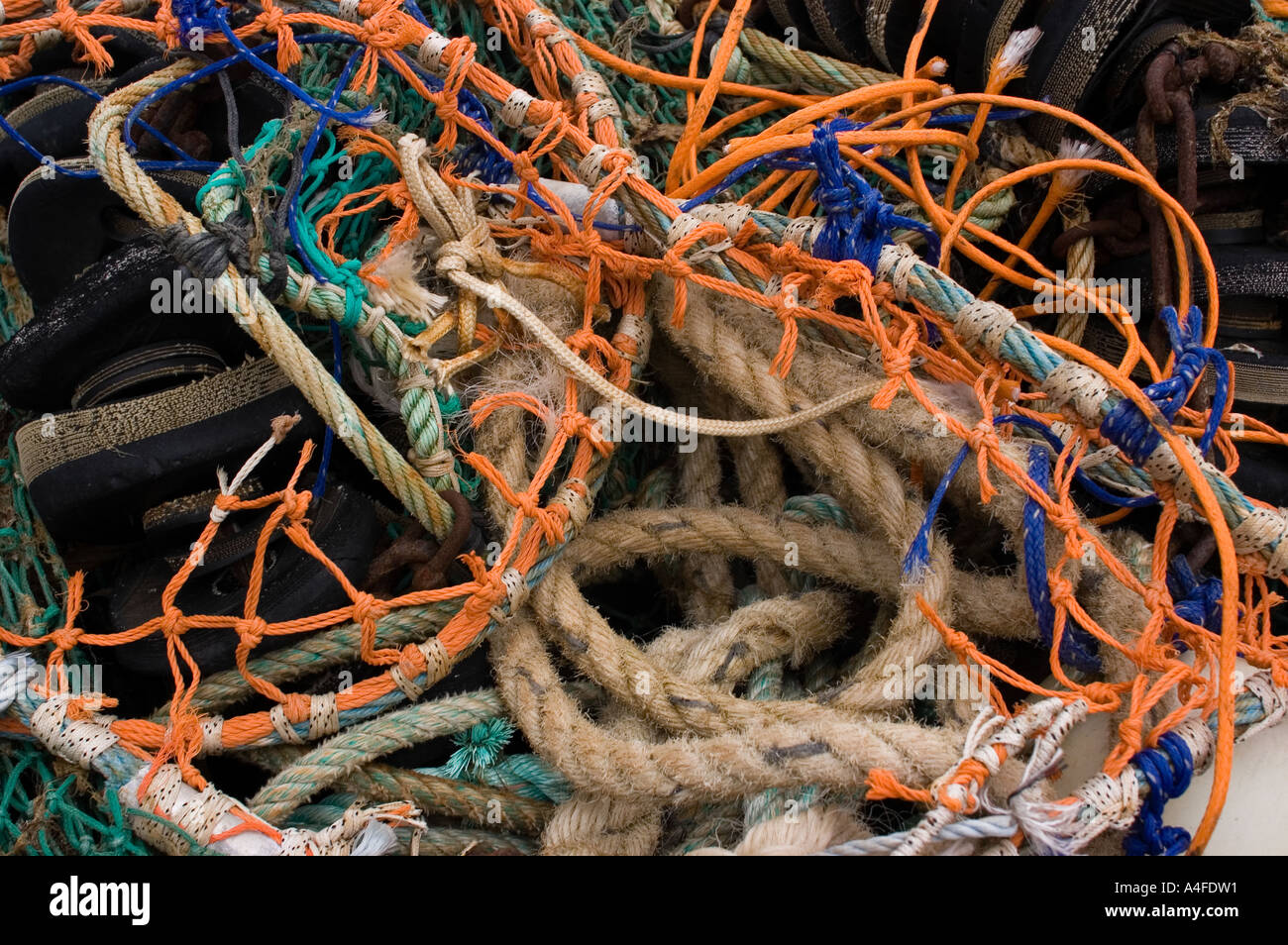 Fishermans Ropes on quayside Stock Photo - Alamy