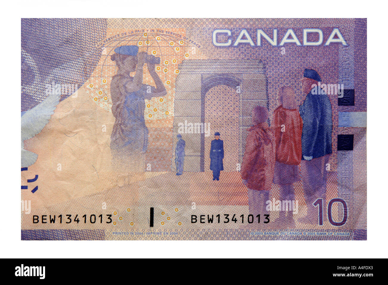 Ten dollar canadian bank note stock photo alamy