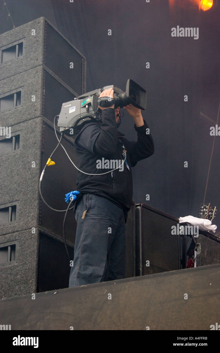 Cameraman filming a rock concert Stock Photo - Alamy