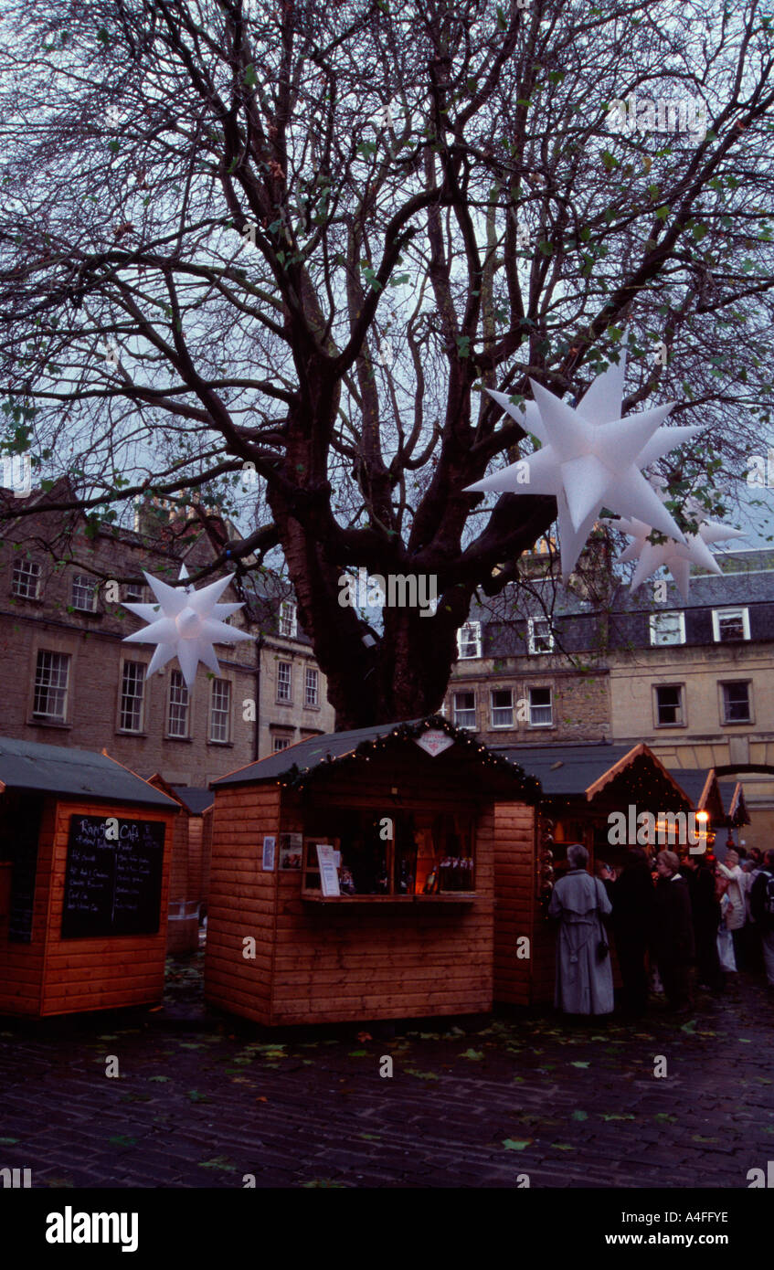 Stalls at the Christmas market, Bath Spa, UK Stock Photo - Alamy