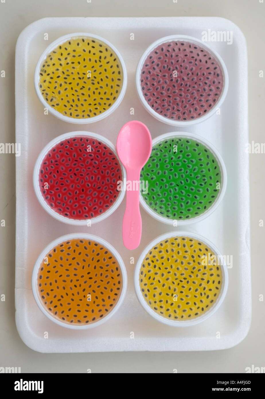 Local Fruit Jelly Dessert Bangkok Thailand Stock Photo Alamy