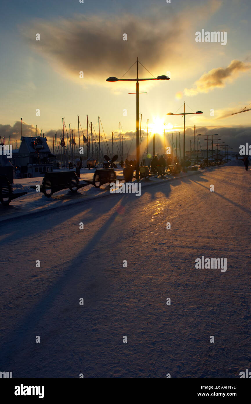 Norway, Oslo, Oslo City. Sunset over the waters of the Oslofjorden