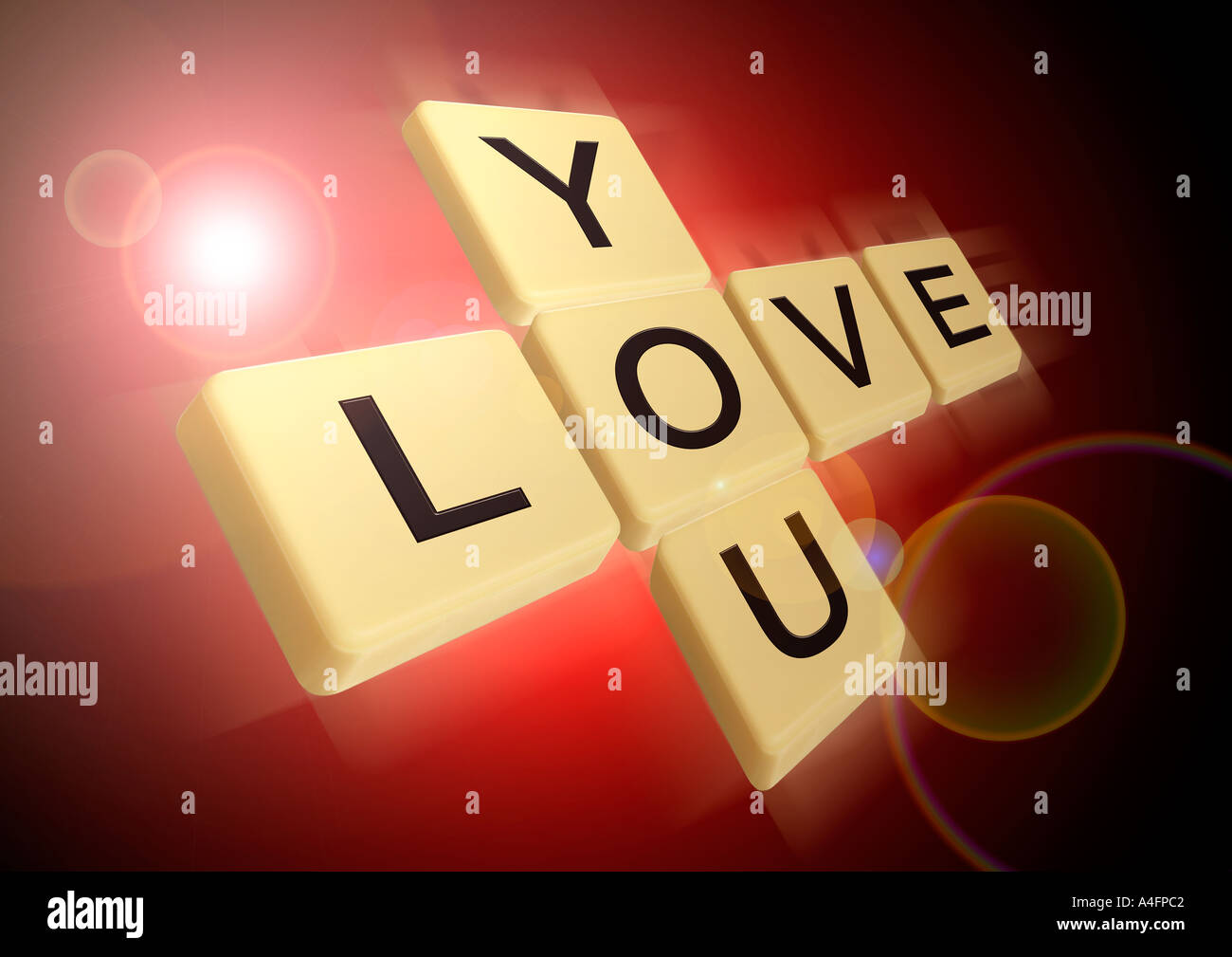 Letters love you Buchstaben bilden Love you Stock Photo