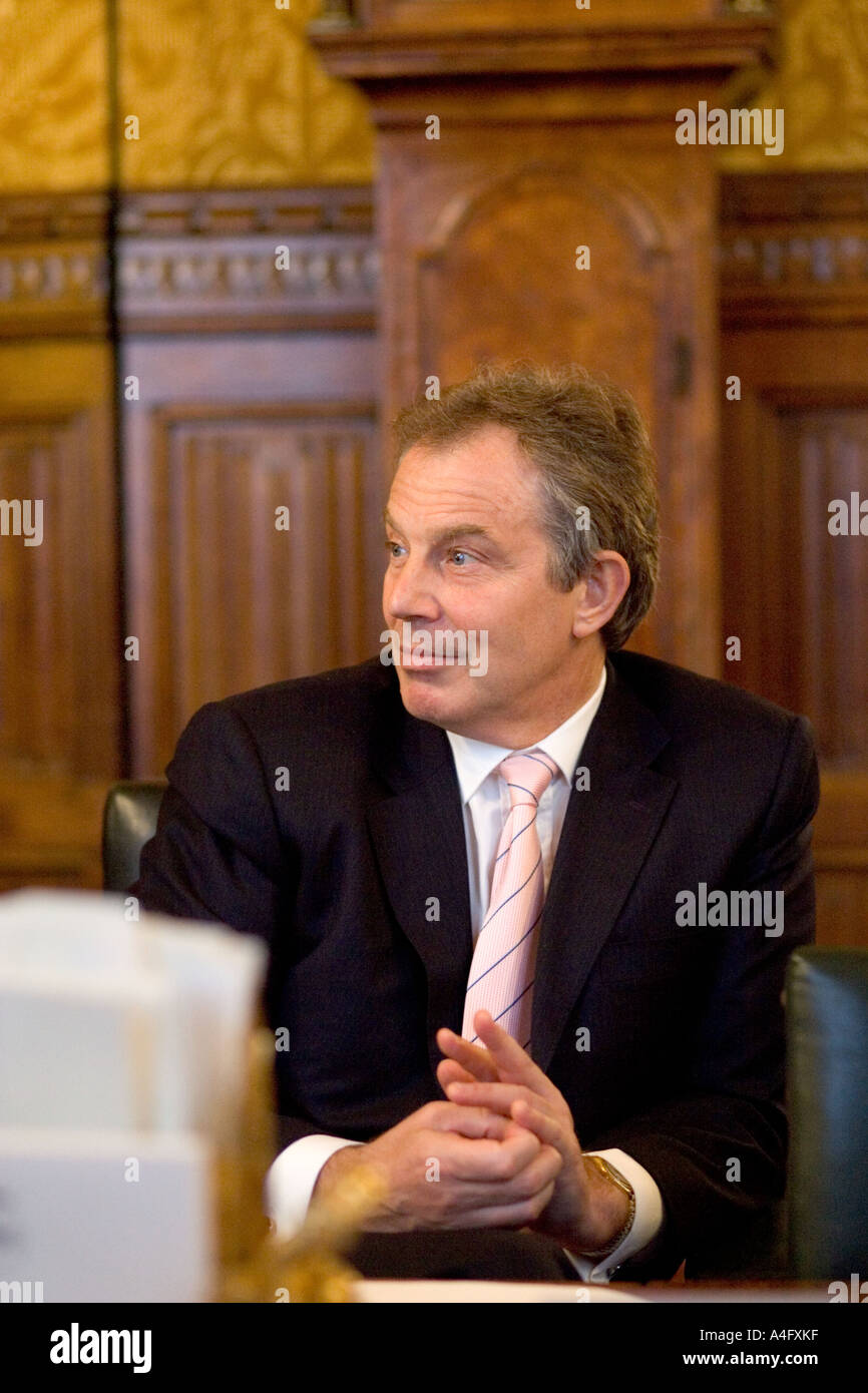 Prime Minister Tony Blair Press Conference 15 2 2006 House Of Commons London Stock Photo