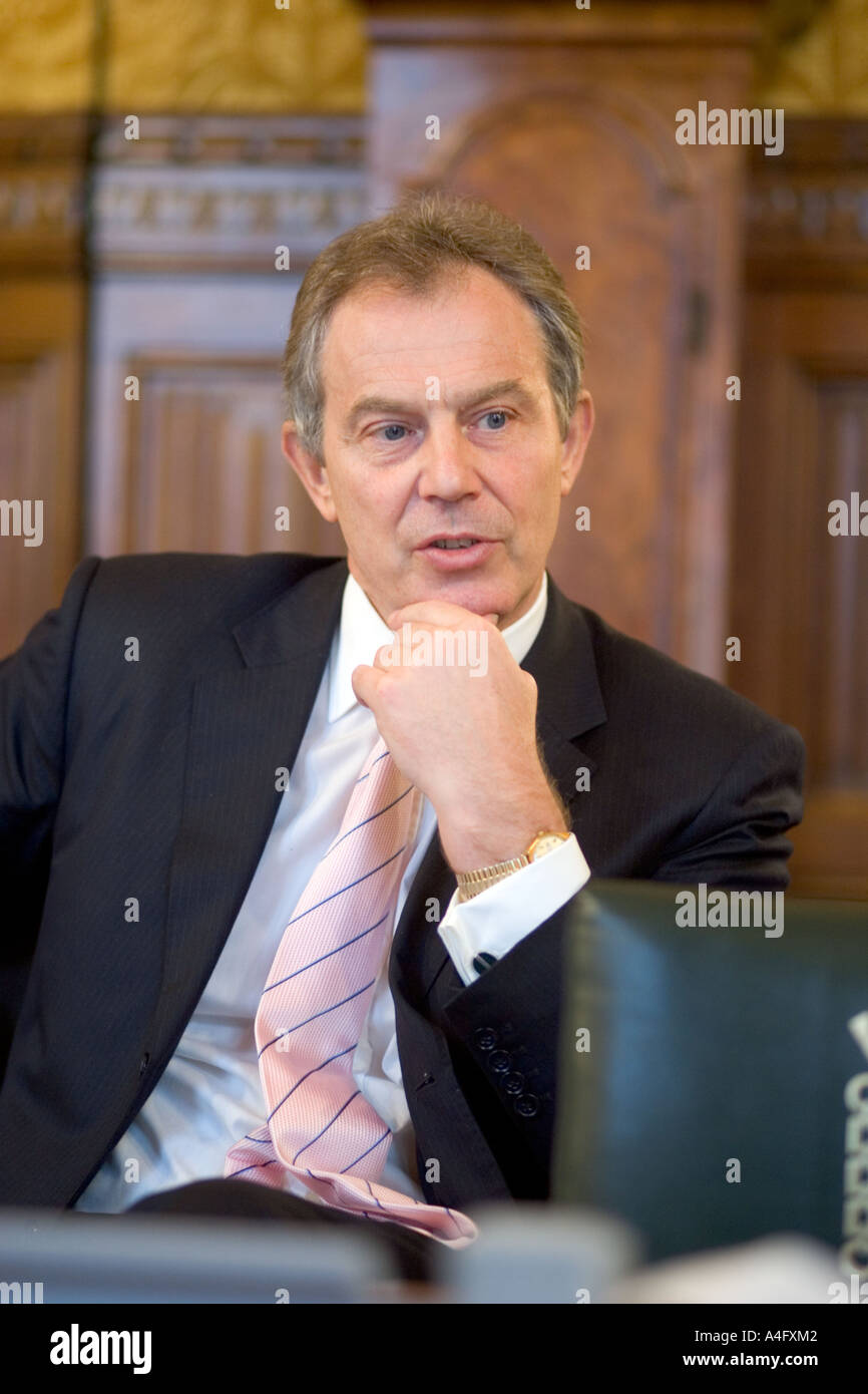 Prime Minister Tony Blair Press Conference 15 2 2006 House Of Commons London Stock Photo