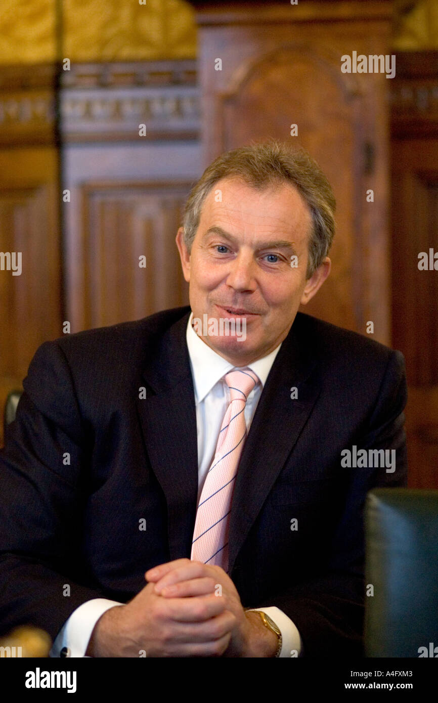 Prime Minister Tony Blair Press Conference 15 2 2006 House of Commons London Stock Photo