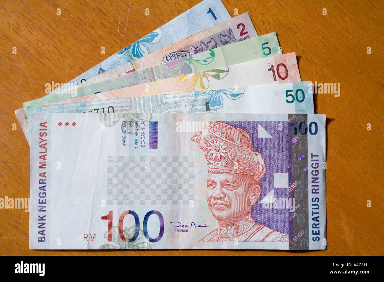 Malaysia Borneo Sabah Money Malaysian paper currency notes Stock Photo