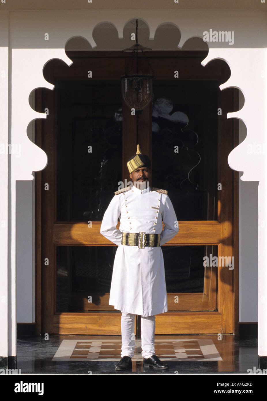 IND India Udaipur Oberoi Hotel The Trident doorman Stock Photo