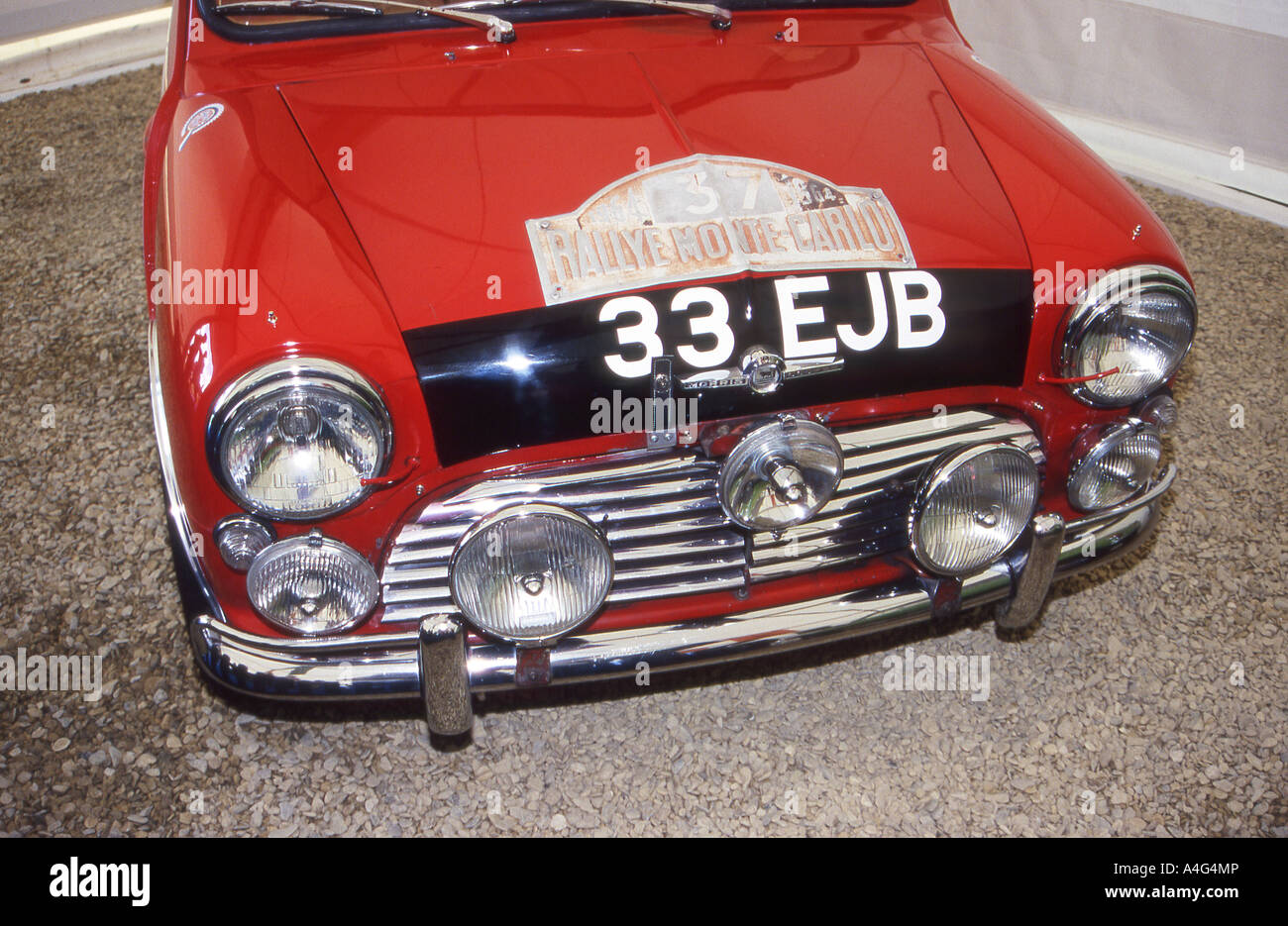33EJB, the famous Morris Mini Cooper winner of the 1964 Monte Carlo Rally. Stock Photo