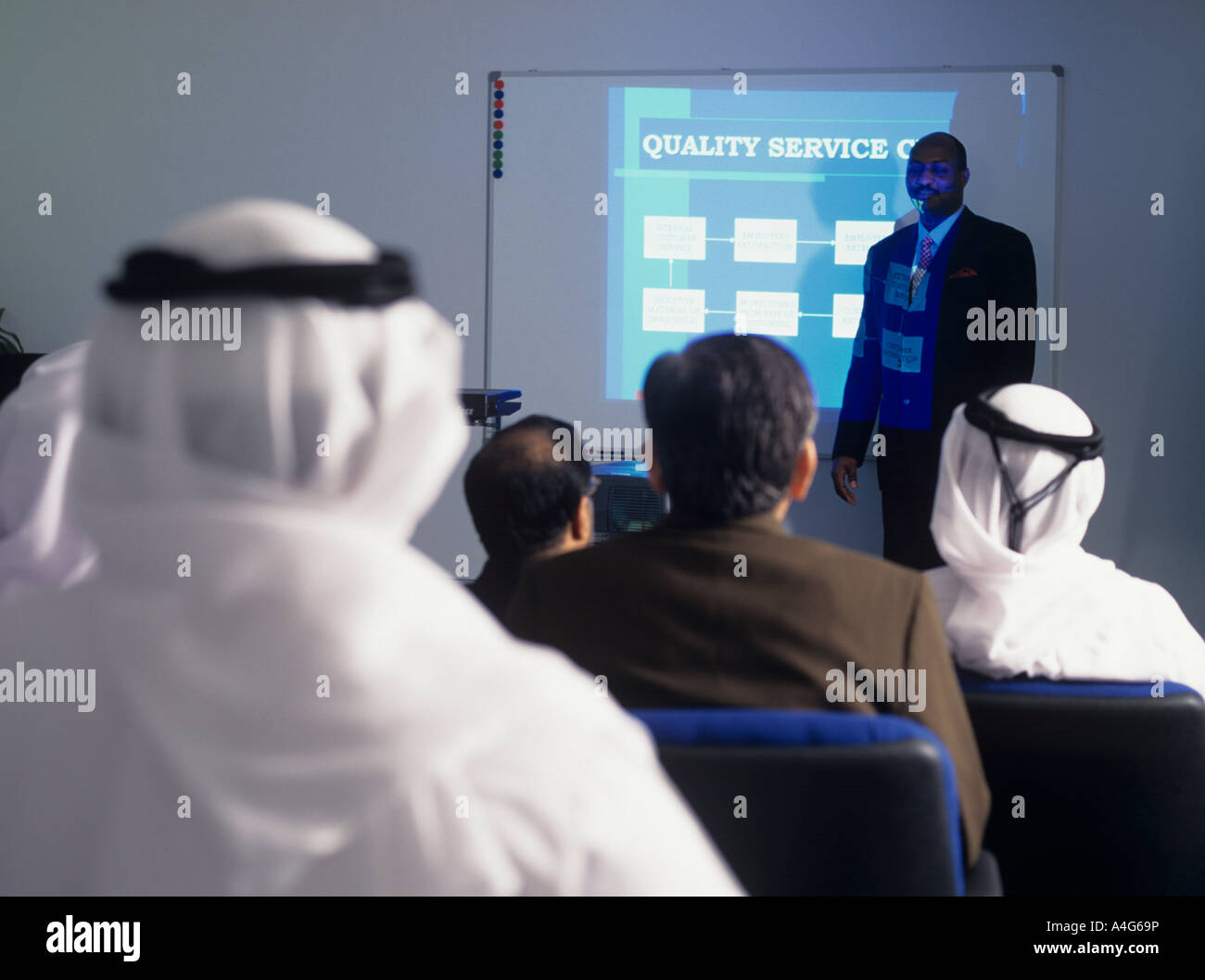 Arabian Men in Business Training Stock Photo - Alamy