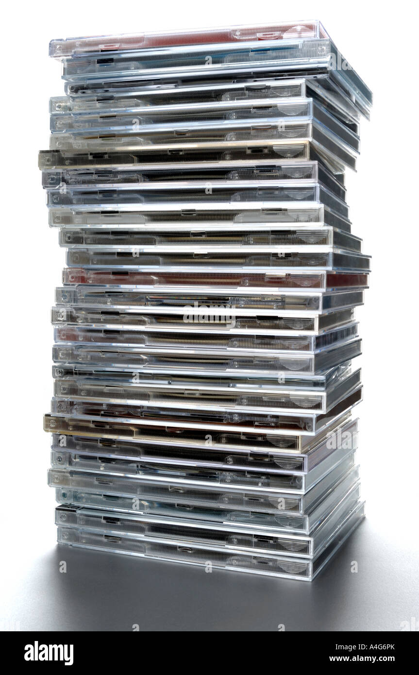 Stack of music cds Stock Photo