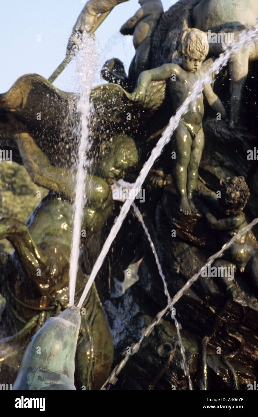 part of neptune fountain in berlin Stock Photo Alamy