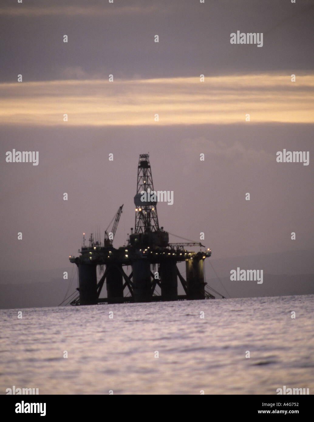 Semi Submersible Oil Rig Firth of Forth Scotland Stock Photo - Alamy