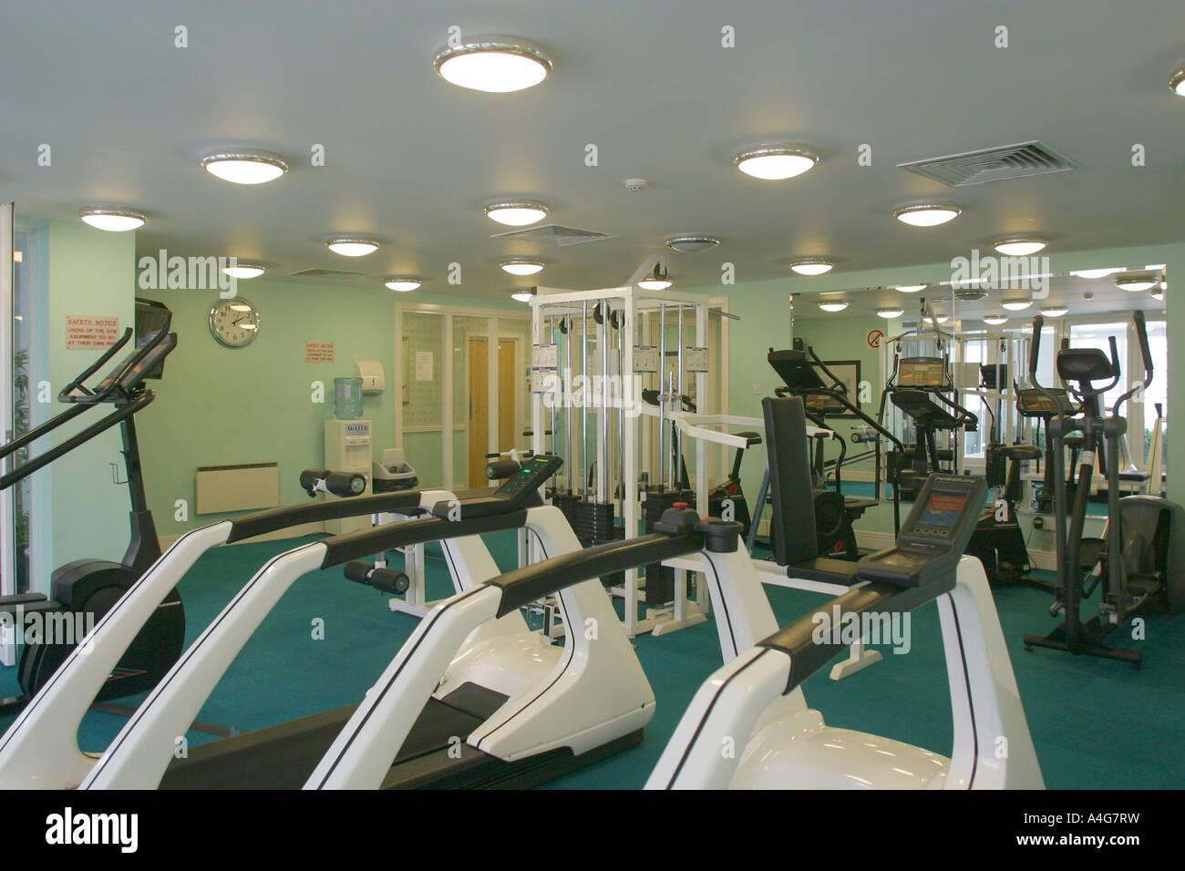 Lockes gym in modern block of flats in Docklands East London GB UK