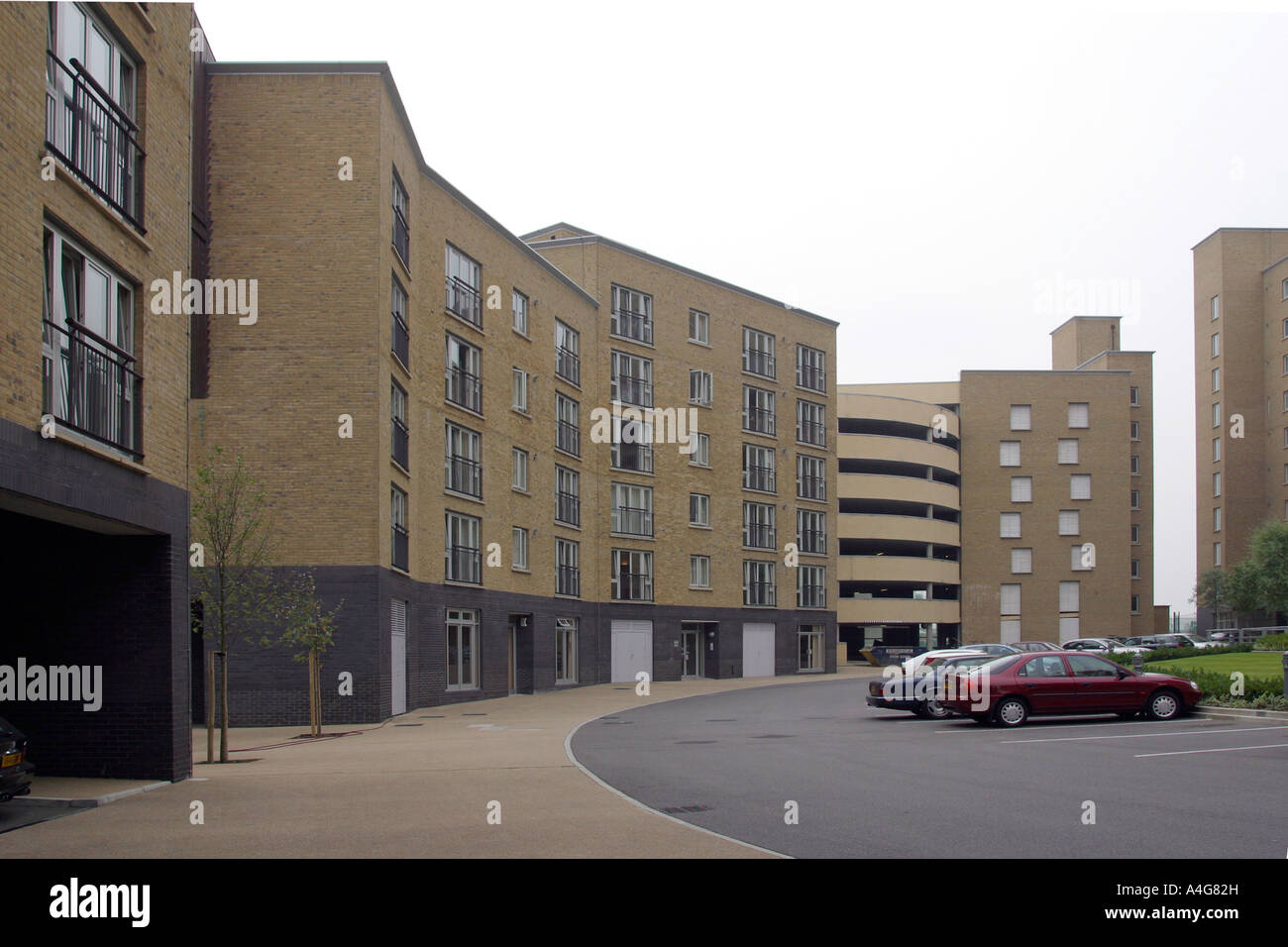 Exterior of modern block of flats in Docklands East London GB UK Stock