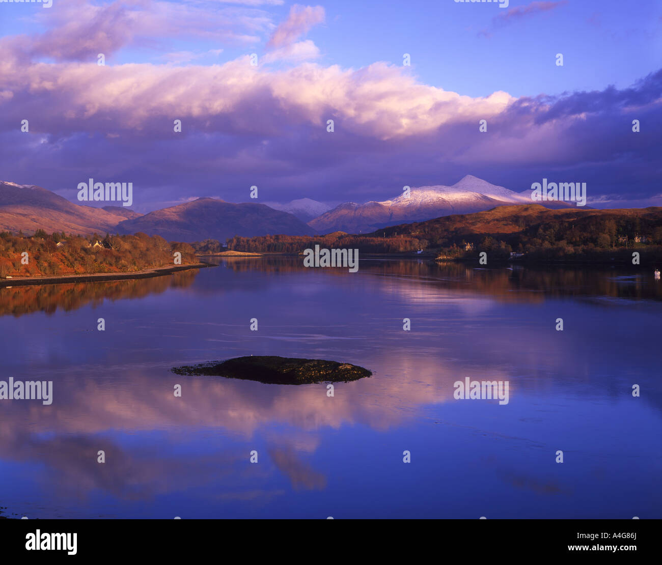 Loch Etive and Ben Cruachan from Connel, Argyll Stock Photo Alamy