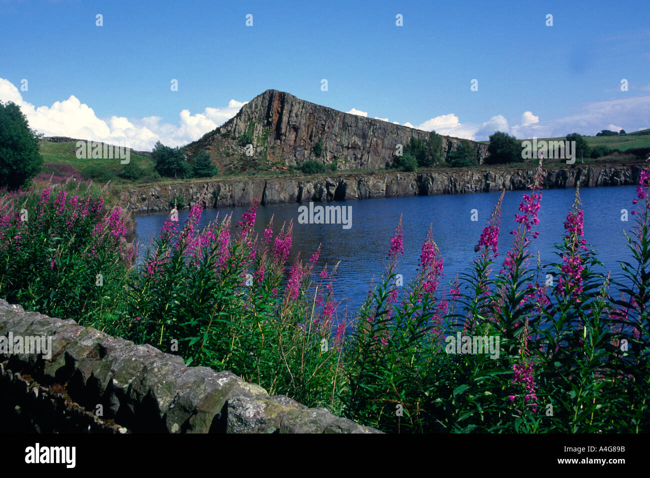 Cawfields crag Hadrian s wall Northumberland England Stock Photo - Alamy