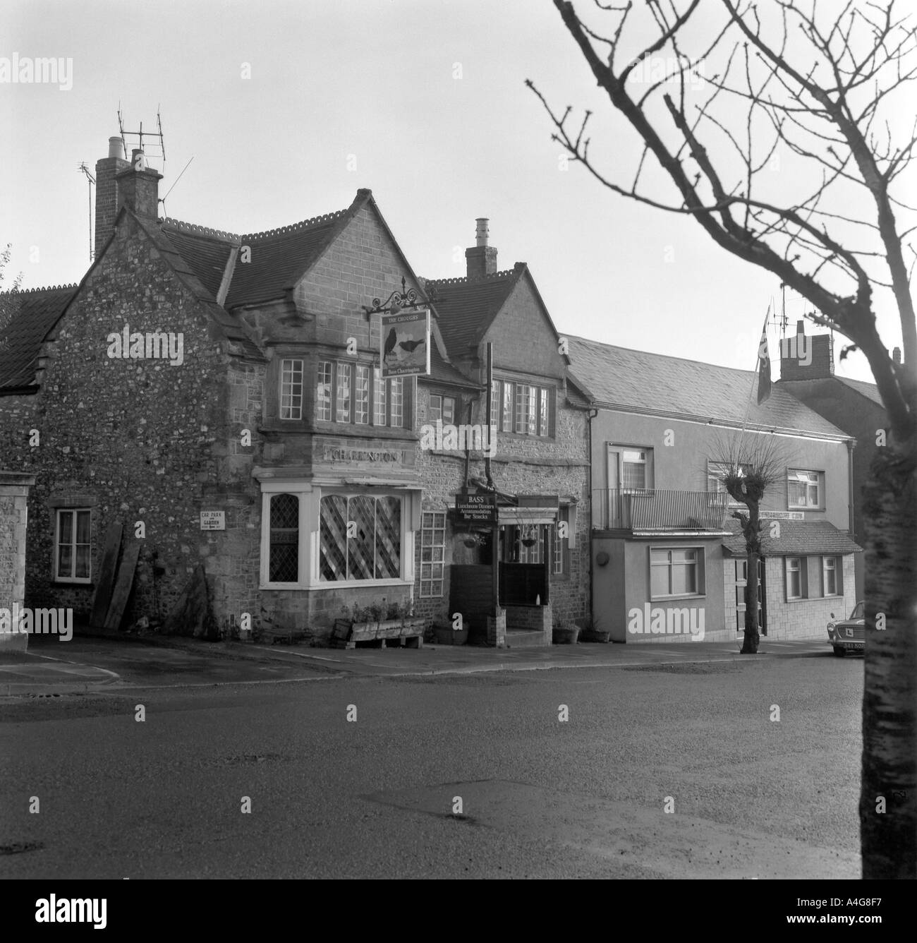 choughs hotel chard somerset england pre 1973 in 6x6 B W negative Stock Photo