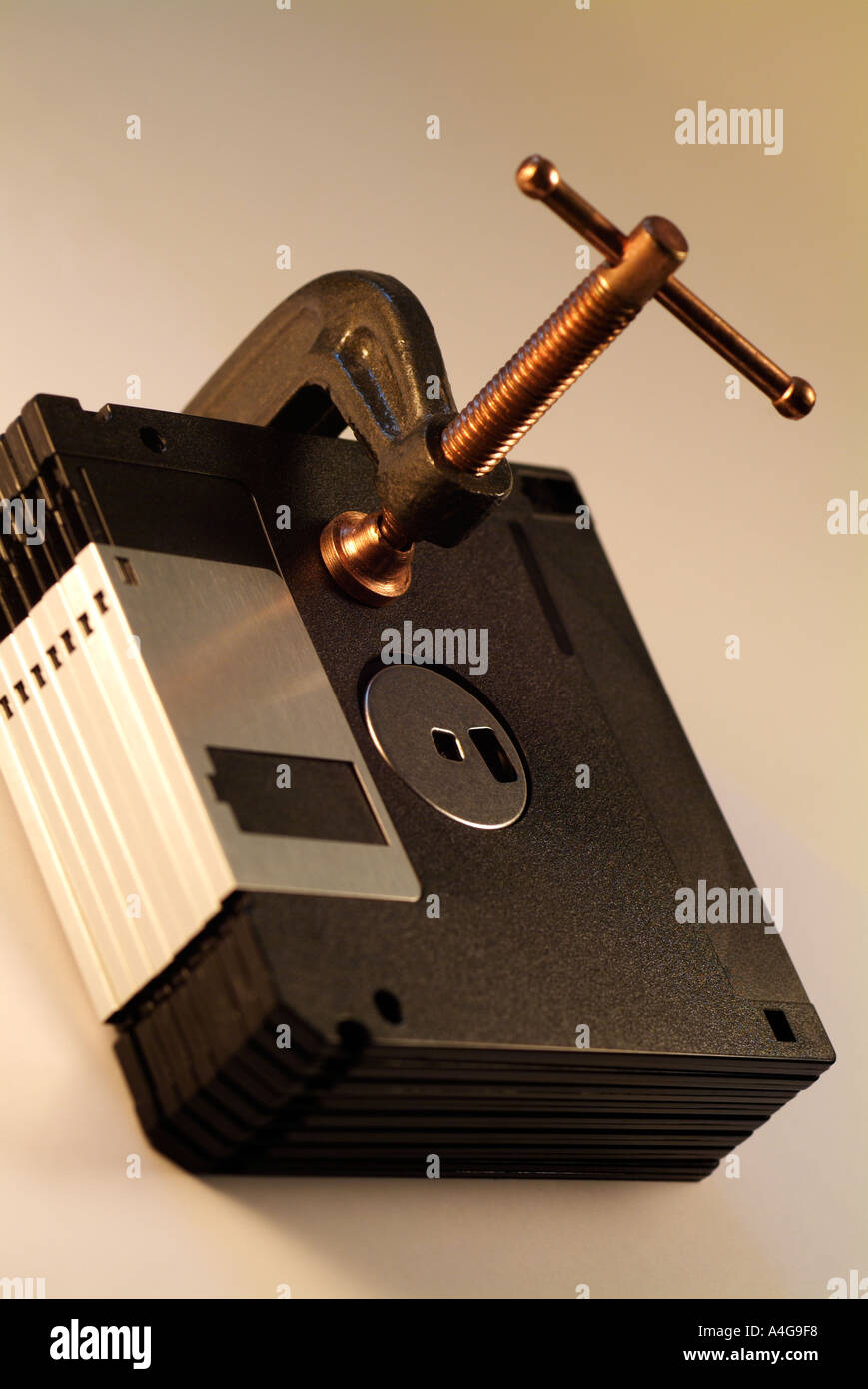 Data Compression and Storage Concept Showing Computer Floppy Disks ...