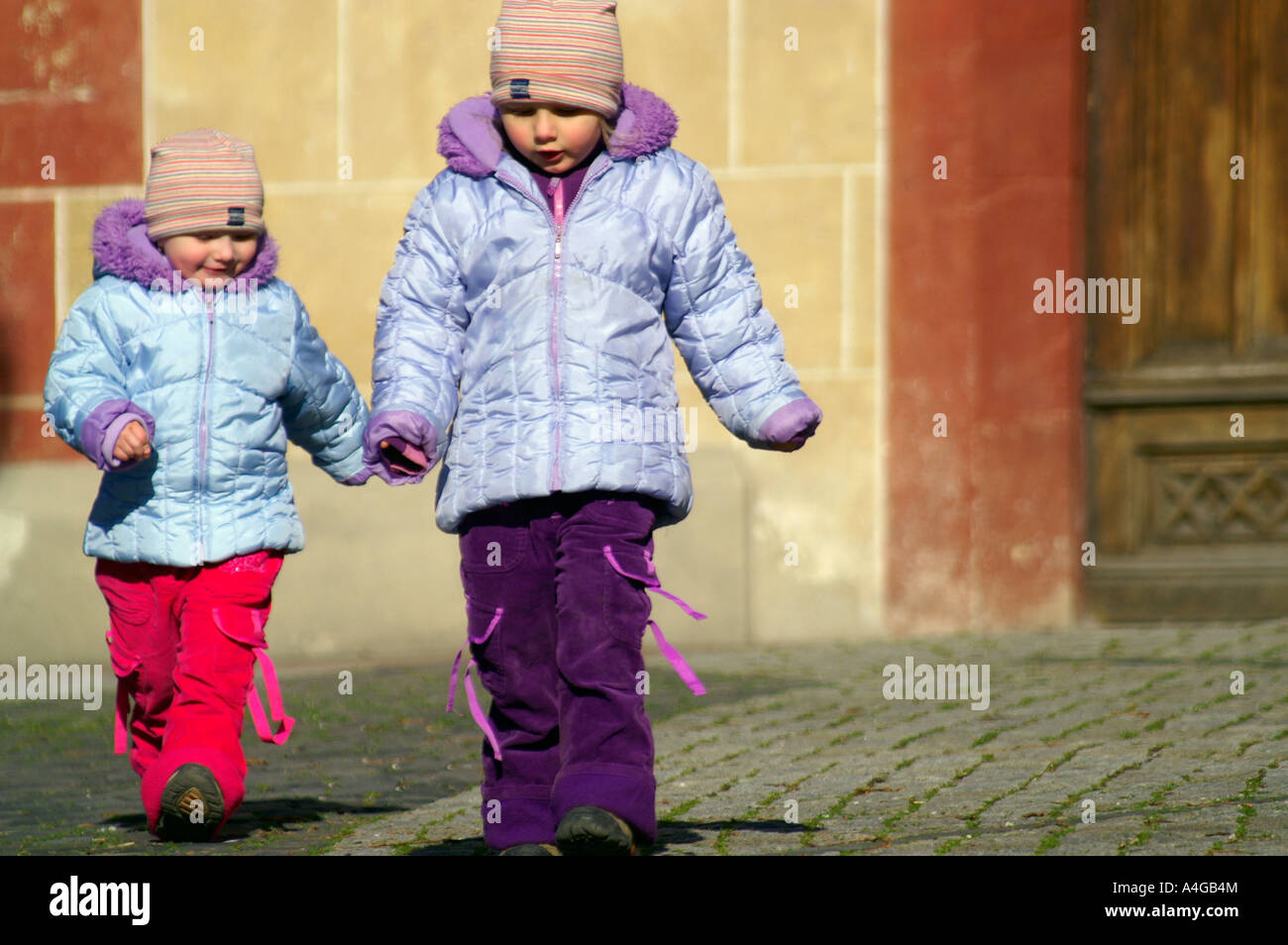 Two girls walking wood hi-res stock photography and images - Alamy