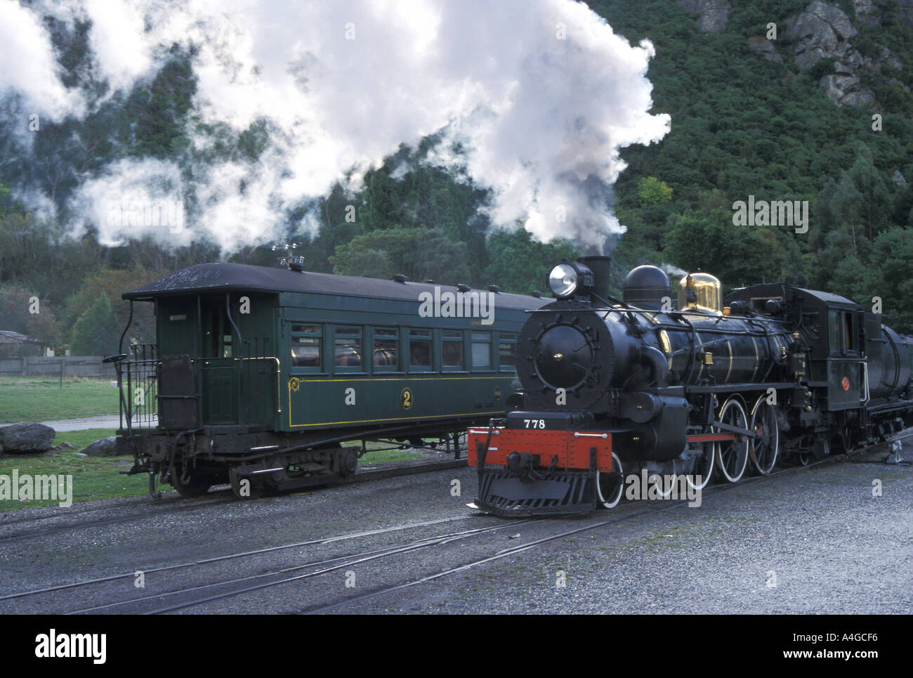 Steam Trains Kingston New Zealand Stock Photo