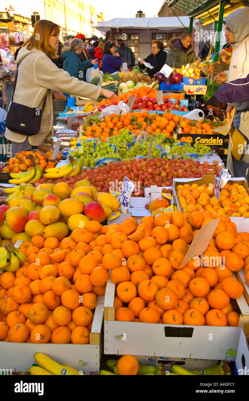 Church Street market Marylebone central London England UK Stock Photo