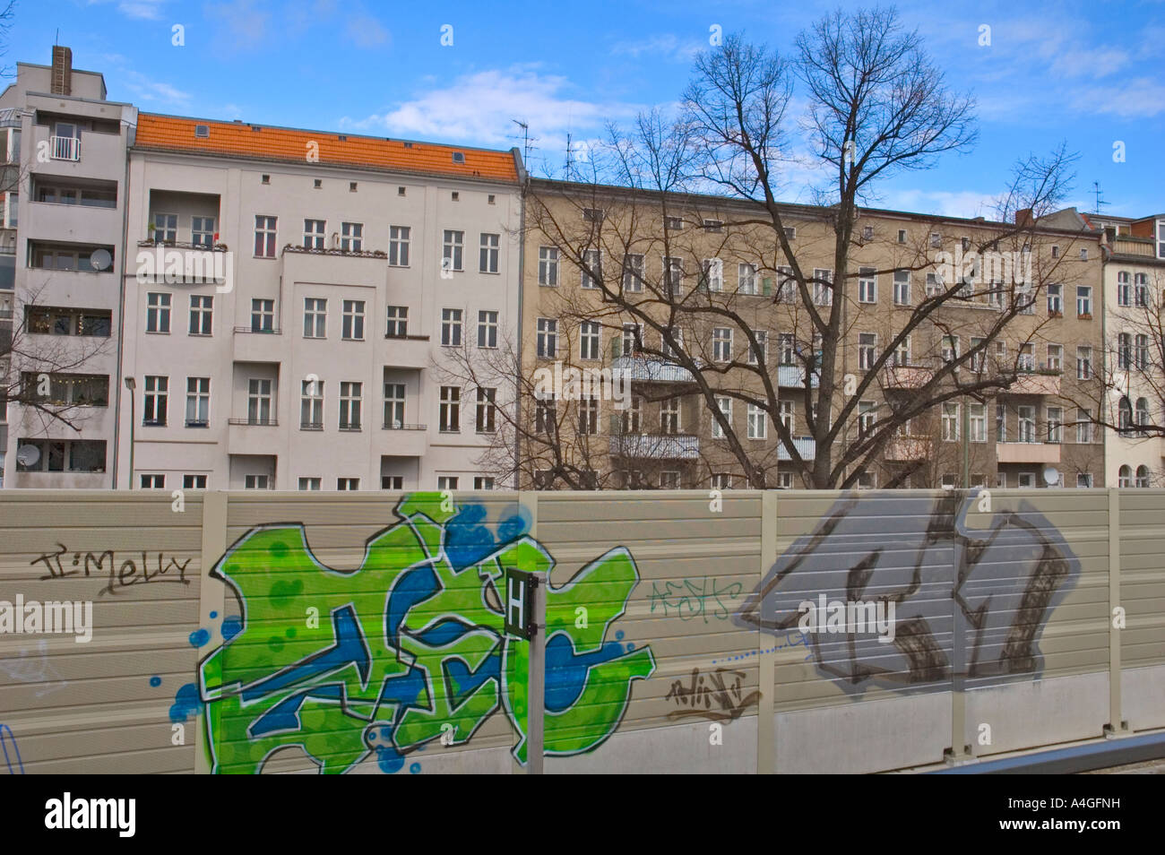 view out of S bahn train central Berlin Germany EU Stock Photo